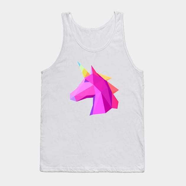 MINIMALISTIC POLYGON UNICORN Tank Top by itsyaboifabian